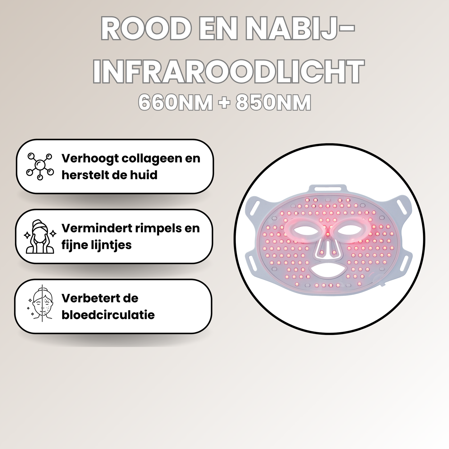 Vitalwave Rood Licht LED Gezichtsmasker