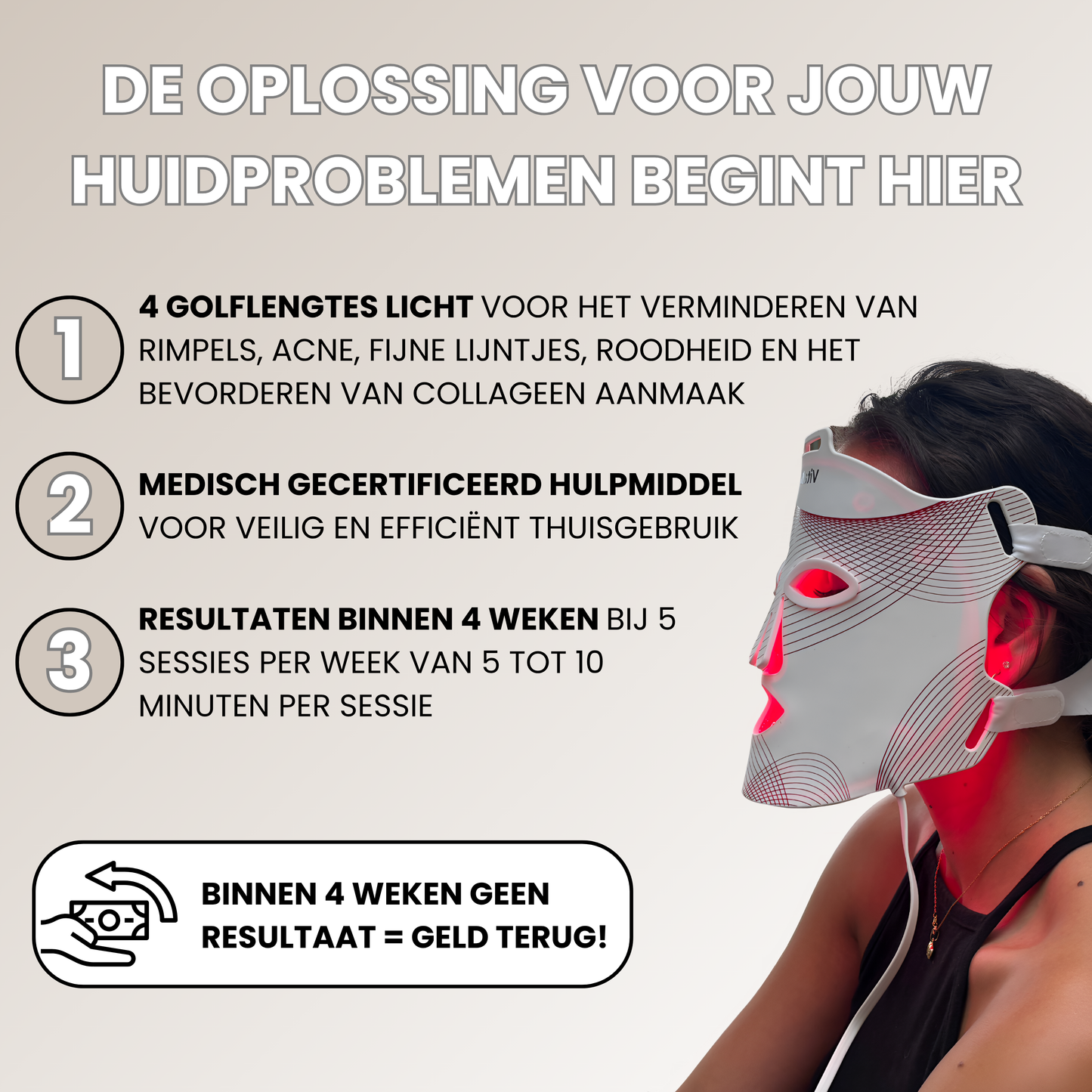 Vitalwave Rood Licht LED Gezichtsmasker